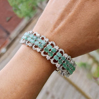 Ambani's Emerald Bracelet in real natural original Emerald in 925 silver for birthstone