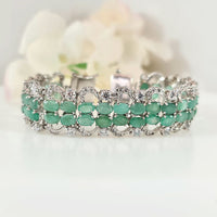 Ambani's Emerald Bracelet in real natural original Emerald in 925 silver for birthstone, party, or casual wear. lightweight, delicate, dainty designer jewelry