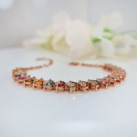 Topaz & Tourmaline and high-quality silver with rose gold plating for birthstone