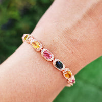 Seraphic Glow Bracelet  are made of original multi gemstones Tourmaline