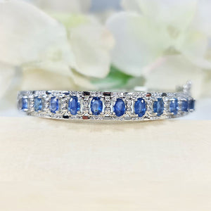 Moonlit Majesty Bracelet in real natural original Topaz 925 silver for birthstone, party, or casual wear. lightweight, delicate, dainty designer jewelry