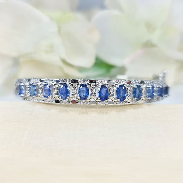 Moonlit Majesty Bracelet in real natural original Topaz 925 silver for birthstone, party, or casual wear. lightweight, delicate, dainty designer jewelry