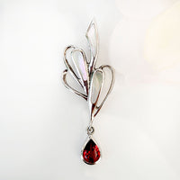 Pear Shape Garnet Pendant made in 925 Silver by Nafisa Designs. Manchester UK. Free Global Shipping!