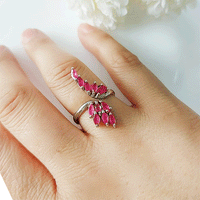 Ruby Leaf Ring is readily available at Nafisa Designs. UK Manchester