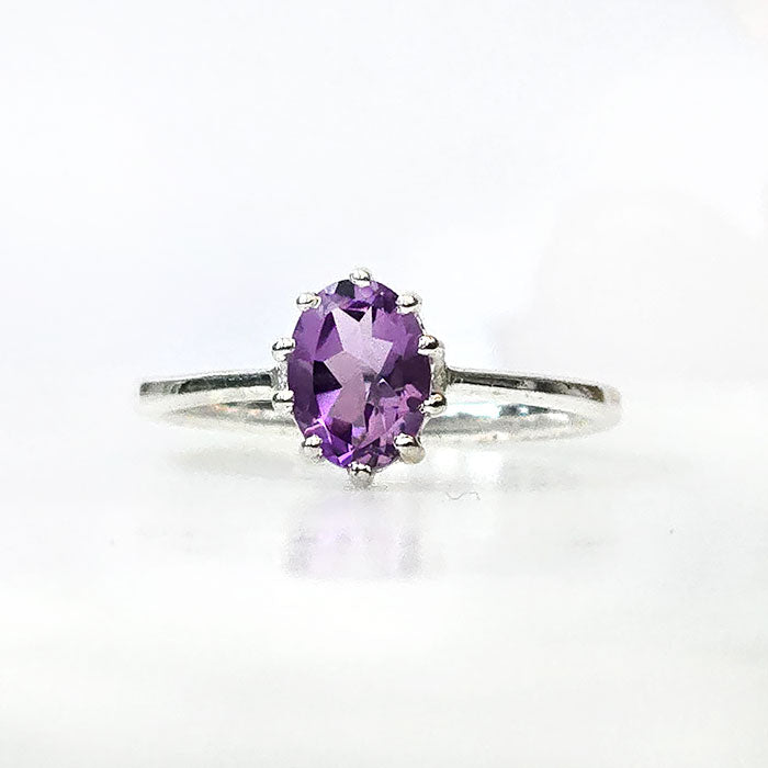 Purple Passion in Amethyst in real natural original Amethyst in 925 silver for birthstone, party, or casual wear. light weight, delicate, dainty designer jewellery