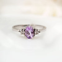 Royal Violet Ring in real natural original Amethyst in 925 silver for birthstone, party, or casual wear. lightweight, delicate, dainty designer jewellery