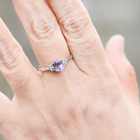 Royal Violet Ring in real natural original Amethyst in 925 silver for birthstone