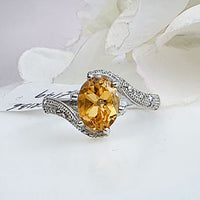 Citrine Spiral Twist Ring