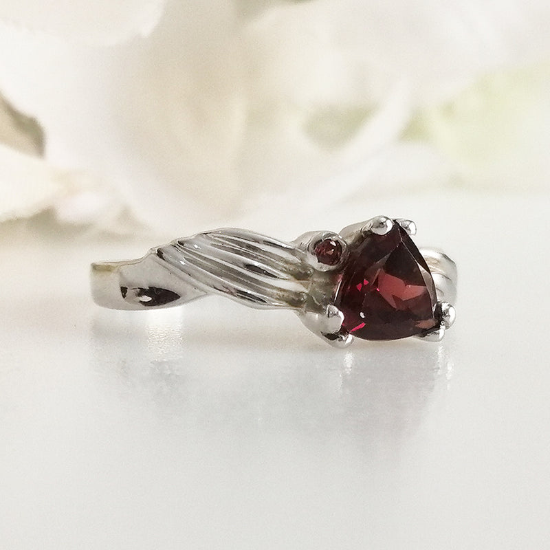 Trilateral Garnet Ring