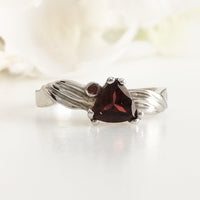 Trilateral Garnet Ring