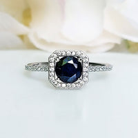 Round Blue Sapphire Ring