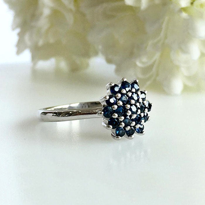 Cluster Blue Sapphire Ring