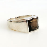 Smoky Topaz Simple Men Ring