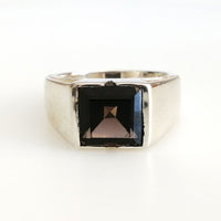 Smoky Topaz Simple Men Ring 