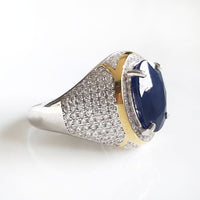 Blue Sapphire Statement Men Ring
