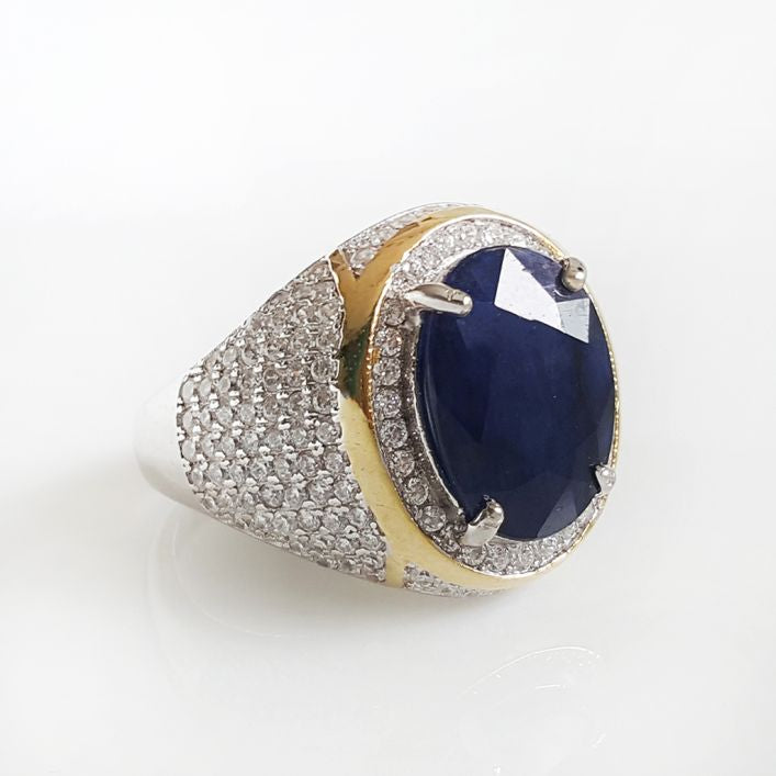 Blue Sapphire Statement Men Ring