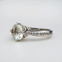 A Round Green Amethyst ring in 925 silver is readily available at Nafisa Designs. UK Manchester