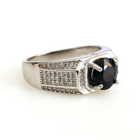 Round Blue Sapphire Men Ring
