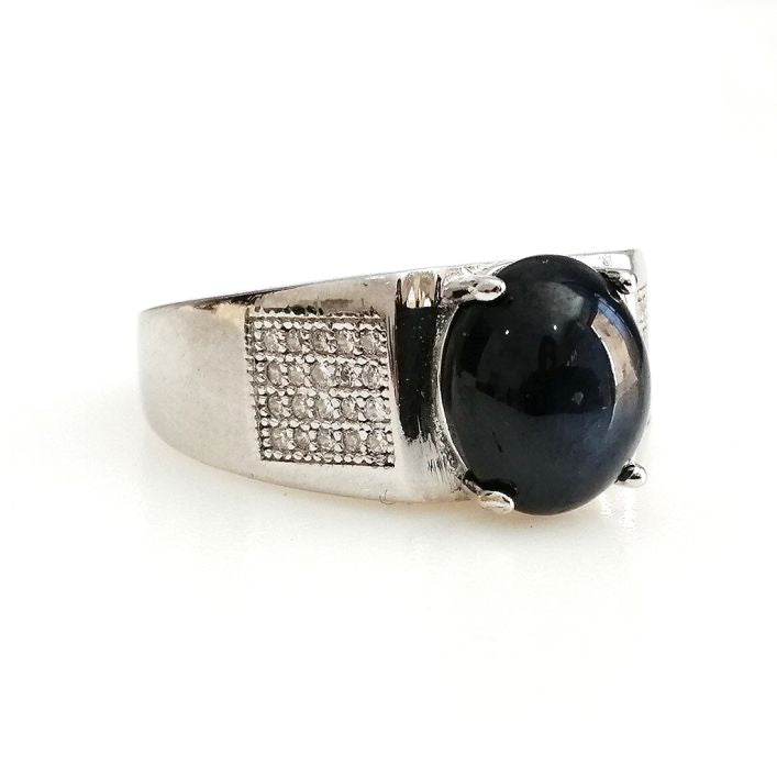 Impeccable Blue Sapphire Men Ring