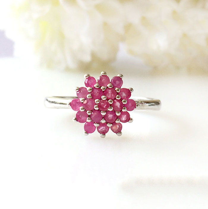 Cluster Ruby Ring