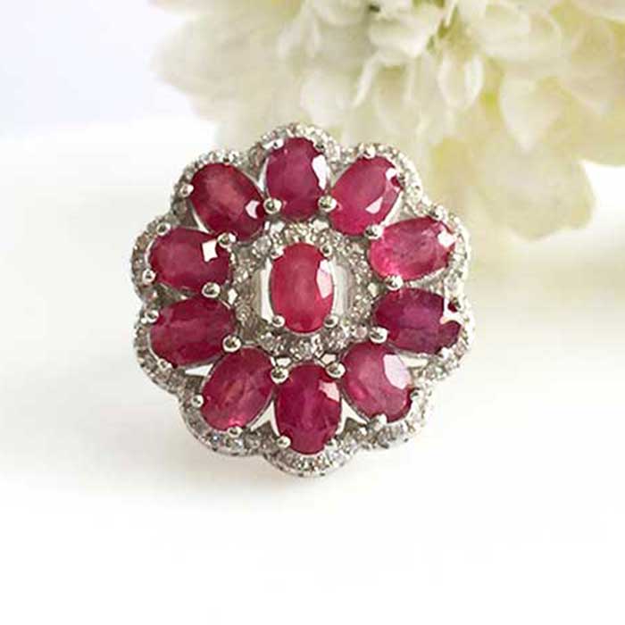 Bridal  Ruby Ring
