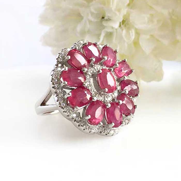 Bridal  Ruby Ring