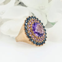 Close-up view of the Floral Radiance Ring