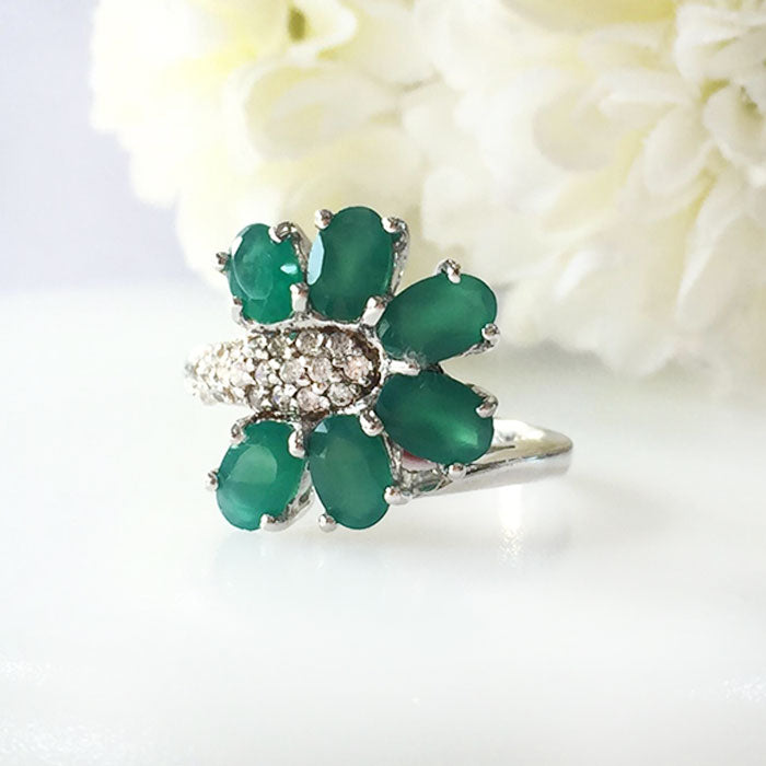 Periwinkle Green Onyx Ring