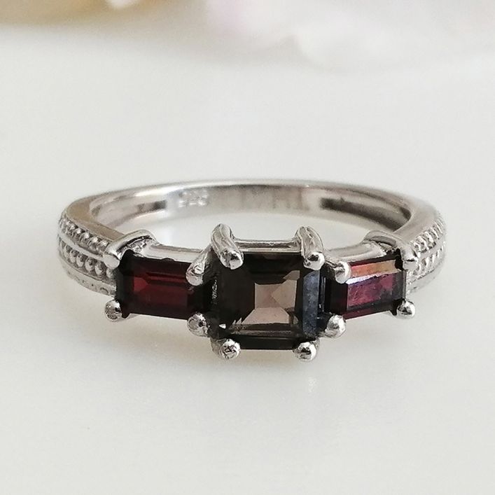 Fascination Ring - Smoky Topaz & Garnet
