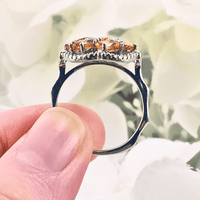 showcasing the radiant glow of the citrine gemstones set in a silver band