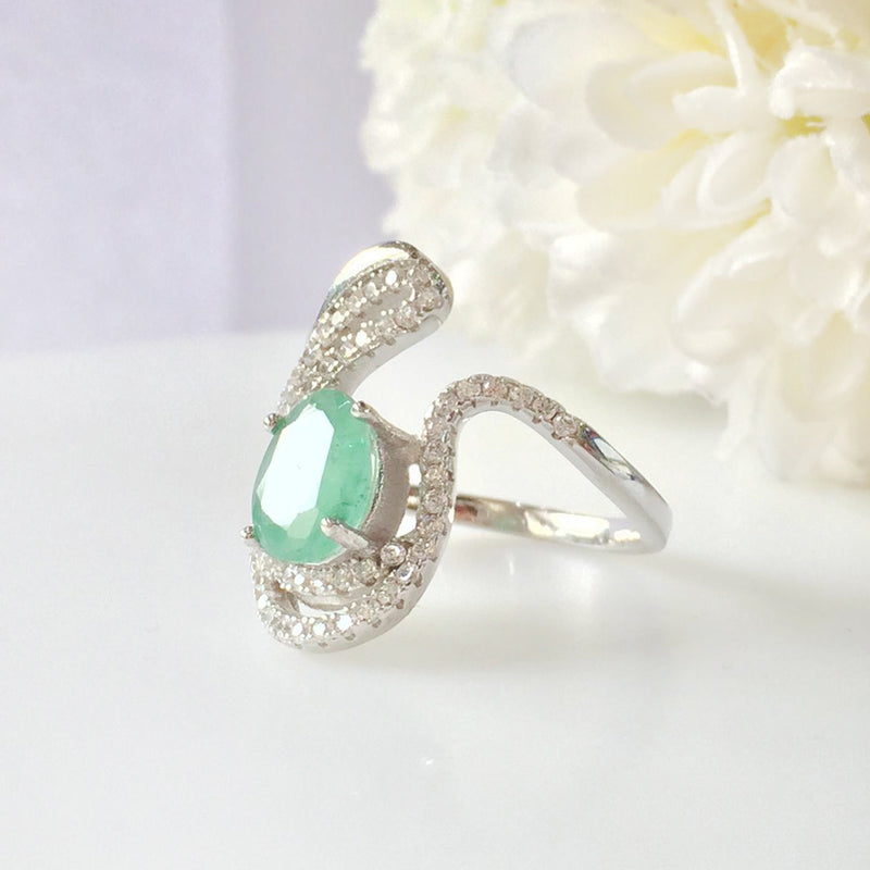 Spiral Emerald Ring