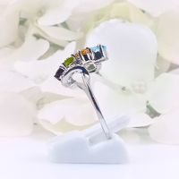 Swirling Ring - Garnet, Peridot, Blue Topaz & Citrine