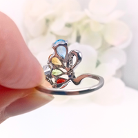 Swirling Ring - Garnet, Peridot, Blue Topaz & Citrine