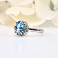 Authentic 925 sterling silver topaz ring for women