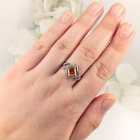 Back View of the Dazzling Citrine Ring in 925 Sterling Silver for Women