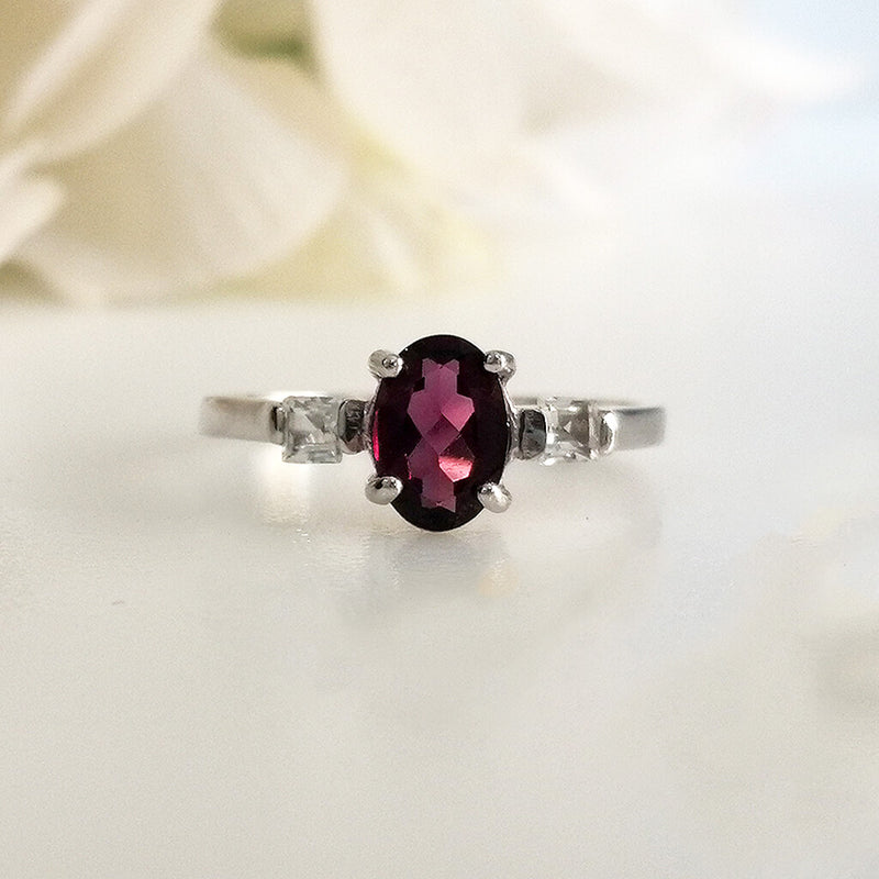 Dainty Rhodolite Ring