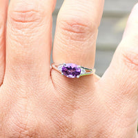 Lavender Dreams Ring in real natural original purple Amethyst in 925 silver for birthstone