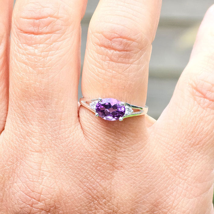 Lavender Dreams Ring in real natural original purple Amethyst in 925 silver for birthstone