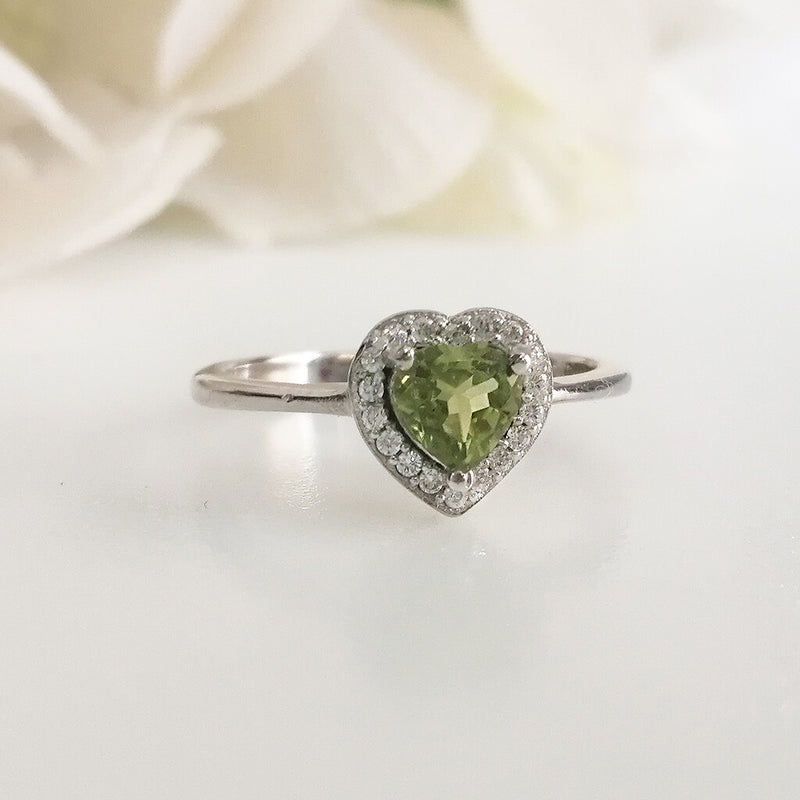 Peridot Heart Ring