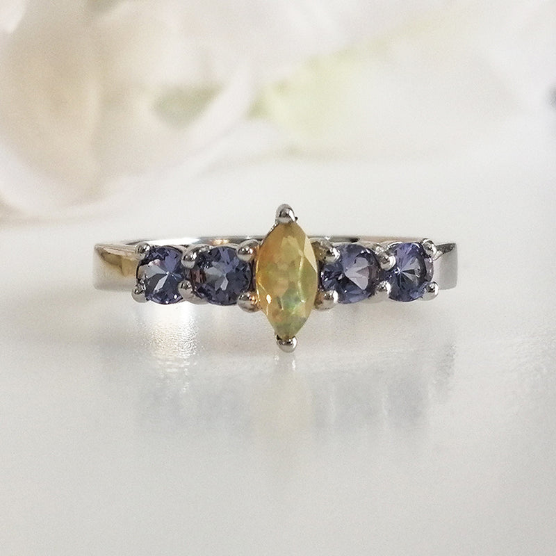 Tanzanite & Opal Ring