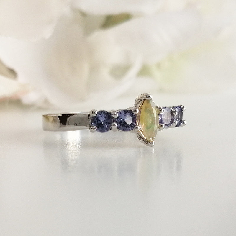 Tanzanite & Opal Ring