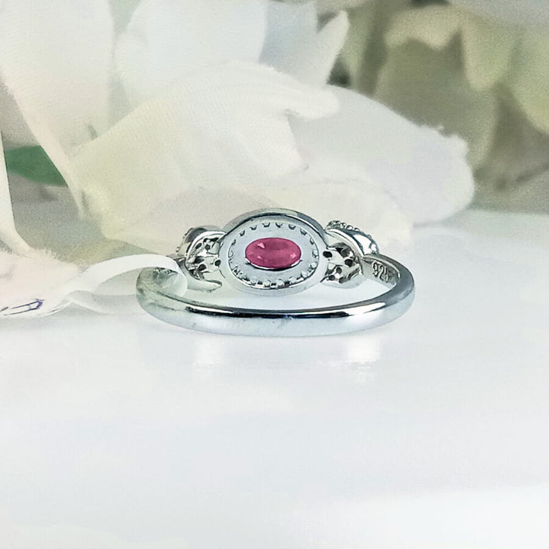 showcasing its refined silver band and the delicate