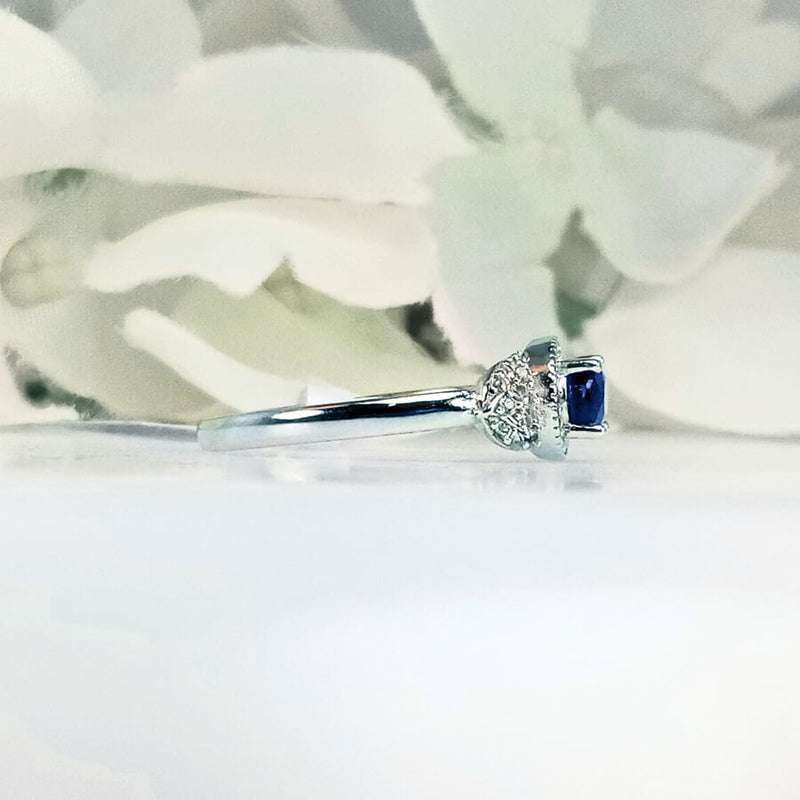 showcasing its refined silver band and the delicate