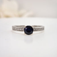 Royal Blue Sapphire Ring in original and authentic Blue Sapphire for birthstone, party wear, casual wear. lightweight, delicate, dainty designer jewelry
