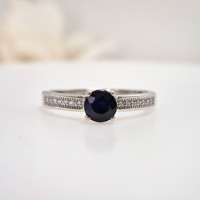 Royal Blue Sapphire Ring in original and authentic Blue Sapphire for birthstone, party wear, casual wear. lightweight, delicate, dainty designer jewelry