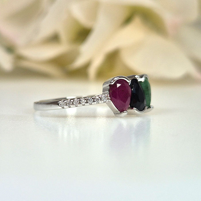 and Sapphire in 925 silver for birthstone