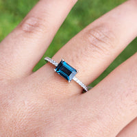 Sublime Beauty Ring in original and authentic  - London Blue Topaz in 925 silver for birthstone