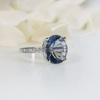 A fluorite Ring in authentic and original fluorite in high-quality silver for birthstone, party, or casual wear. lightweight, delicate, dainty designer jewelry