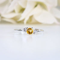 Citrine Stackable Ring in 925 silver for birthstone, party, or casual wear. lightweight, delicate, dainty designer jewelry