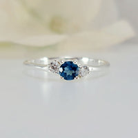 Skyline Ring - Topaz in original and authentic Blue Topaz for birthstone, party wear, and casual wear. lightweight, delicate, dainty designer jewelry